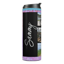 Naam en foto collage thermische tumbler