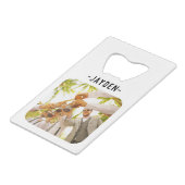 Naam en Foto Credit Kaart Fles Opener Creditkaart Flessenopener (Achterkant Gekanteld)