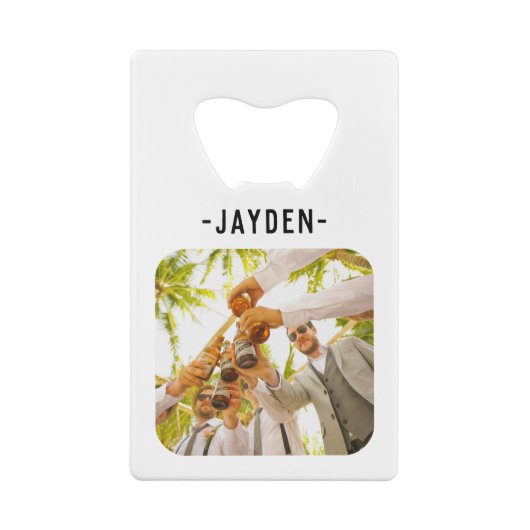 Naam en Foto Credit Kaart Fles Opener Creditkaart Flessenopener (Achterkant)