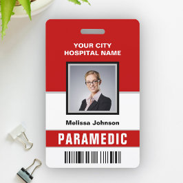 Naam en foto Medische Noodsituatie Paramedicus ID- Badge