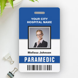 Naam en foto Medische noodsituatie Paramedicus ID- Badge