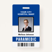 Naam en foto Medische noodsituatie Paramedische ID Badge (Voorkant)