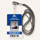 Naam en foto Medische noodsituatie Paramedische ID Badge (Voorkant met draagriem)