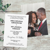 Naam en foto Mr & Mrs Elegant Script Wedding Kaart