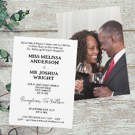 Naam en foto Mr & Mrs Elegant Script Wedding Kaart