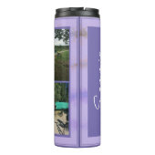 Naam en foto Paarse thermische getumbler Thermosbeker (Achterkant)