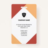 Naam en foto Professionele medewerker ID Kaart Badge (Achterkant)