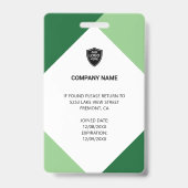 Naam en foto Professionele medewerker ID Kaart Badge (Achterkant)