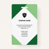 Naam en foto Professionele medewerker ID Kaart Badge (Achterkant)