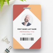 Naam en foto Professionele medewerker ID Kaart Badge