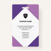 Naam en foto Professionele medewerker ID Kaart Badge (Achterkant)