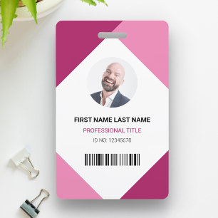 Naam en foto professionele werknemersidentificatie badge