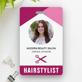 Naam en foto Schoonheidssalon Kapper ID-kaart Badge