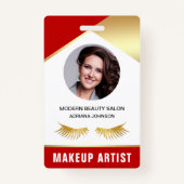 Naam en foto Schoonheidssalon Make-up Artiest ID K Badge (Voorkant)