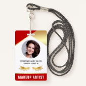 Naam en foto Schoonheidssalon Make-up Artiest ID K Badge (Voorkant met draagriem)