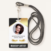 Naam en foto Schoonheidssalon Make-up Artiest ID K Badge (Voorkant met draagriem)