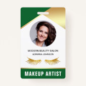 Naam en foto Schoonheidssalon Make-up Artiest ID K Badge (Achterkant)