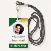Naam en foto Schoonheidssalon Make-up Artiest ID K Badge (Achterkant met draagriem)