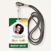 Naam en foto Schoonheidssalon Make-up Artiest ID K Badge (Voorkant met draagriem)