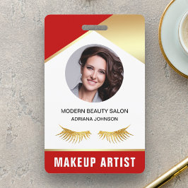 Naam en foto Schoonheidssalon Make-up Artiest ID K Badge