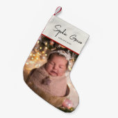 Naam en foto van Baby Girl Kleine Kerstsok (Voorkant (Hangend))