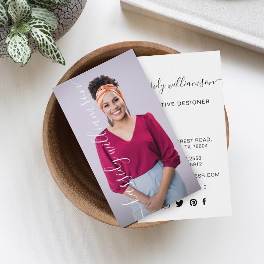 Naam en foto van Elegant Script Calligraphy Compan Visitekaartje