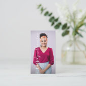 Naam en foto van Elegant Script Calligraphy Compan Visitekaartje (Staand voorkant)