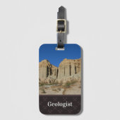 Naam en fotosjabloon van geoloog bagagelabel (Voorkant (verticaal))