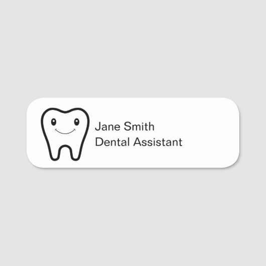 Naam en functie tandartsassistent Happy Tooth Naamplaatje (Voorkant)