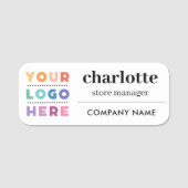 Naam en functie van Magnetic Company Logo Employee Naamplaatje (Voorkant)