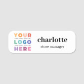 Naam en functie van Magnetic Company Logo Employee Naamplaatje (Voorkant)