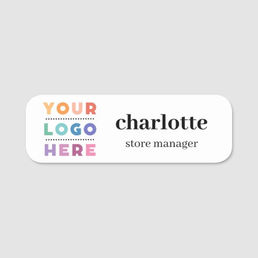 Naam en functie van Magnetic Company Logo Employee Naamplaatje (Voorkant)