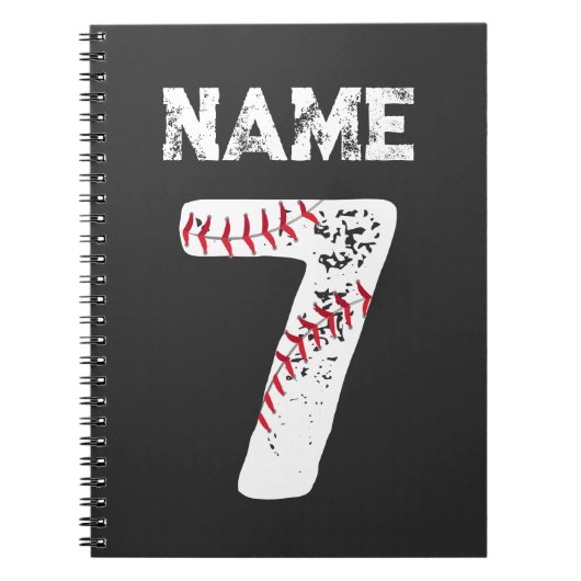 Naam en Genummerd 7 Honkbal, Honkbalteam Notitieboek (Voorkant)