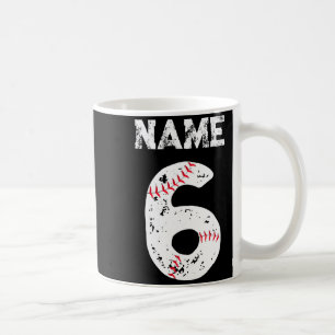 Naam En Genummerde 6 Baseball Baseball Team T Shir Koffiemok