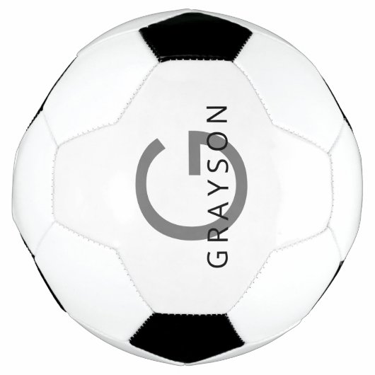 Naam en Initiaal Gedrukt op een Douane Voetbal (Voorkant)