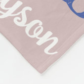 Naam en Initiaal grijze blauwe marine herhalen Fleece Deken (Hoek)