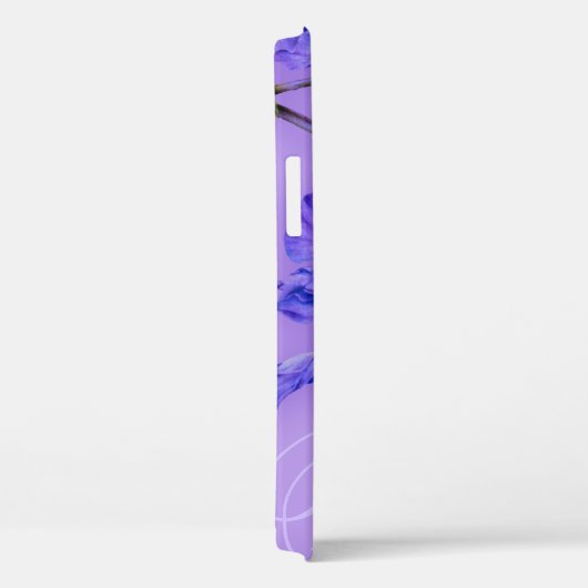 Naam en initiaal hibiscus blue paarse iphone case (Achterkant / Rechts)