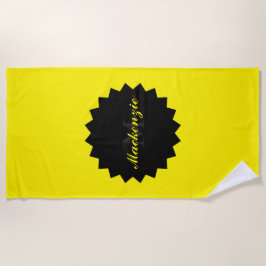 Naam en Initiaal in Sunny Yellow Strandlaken