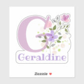 Naam en Initiaal met Sticker voor Floral Design Cu (Vel)