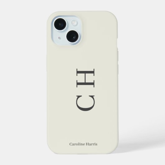 Naam en Initiaal minimalistisch iPhone 15 Case (Achterkant)