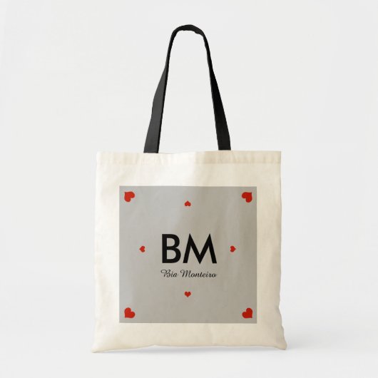 naam en initiaal op maat tote bag (Voorkant)