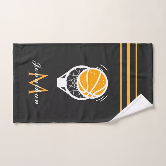 Naam en Initiaal van de Basketball Player Striped Handdoek (Handdoek)