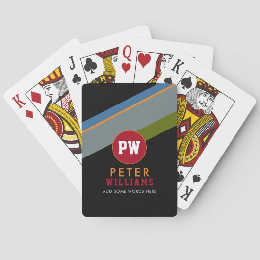 naam en initiaal van de monogram speler op het coo pokerkaarten (Achterkant)
