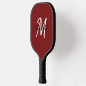 Naam en Initiaal van modern minimaal rood monogram Pickleball Paddle (Links)