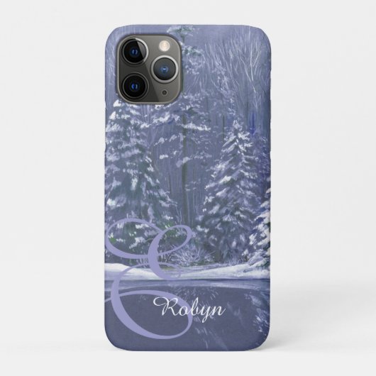 Naam en initiaal winterbomen Case-Mate iPhone case (Achterkant)