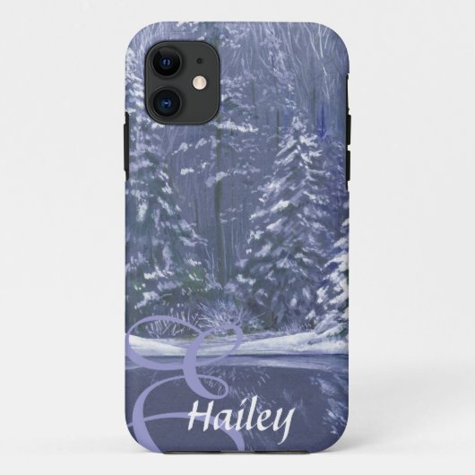 Naam en initiaal winterbomen Case-Mate iPhone case (Achterkant)
