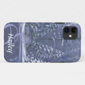 Naam en initiaal winterbomen Case-Mate iPhone case (Achterkant (horizontaal))