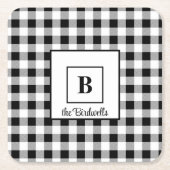 Naam en Initiaal, zwarte en witte buffelcontrole ( Kartonnen Onderzetters (Voorkant)