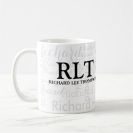 Naam en Initialen Aangepaste Moderne Monogram Mok