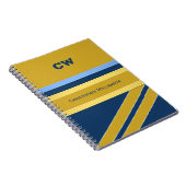 Naam en initialen blauwe gouden kantoor toevoegen notitieboek (Rechterzijde)